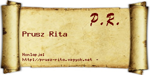 Prusz Rita névjegykártya